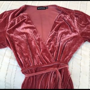 Wrapped velvet dress